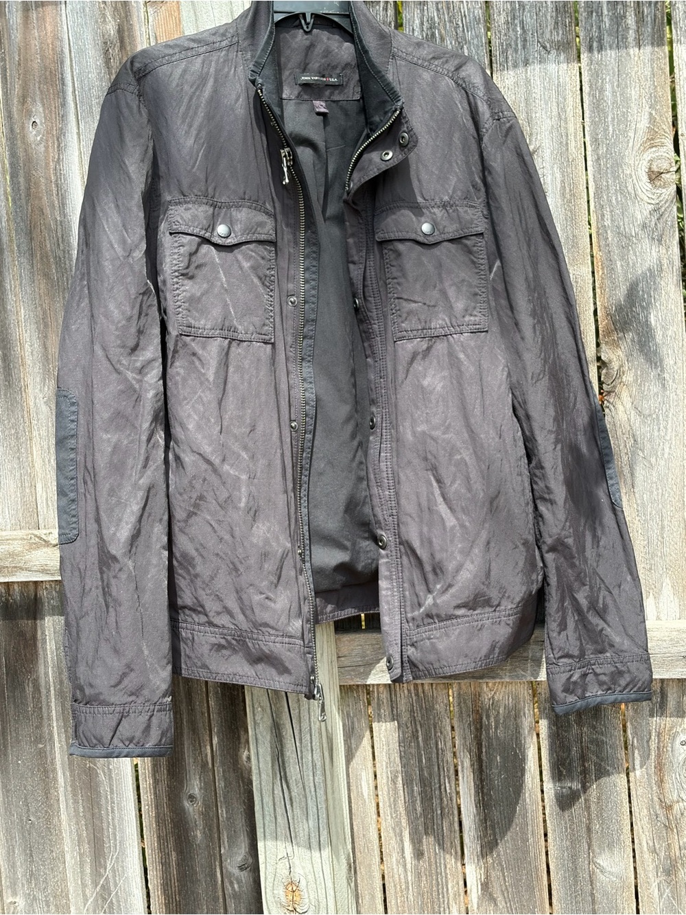 John Varvatos Men's Lightweight Utility Jacket Black SZ L
